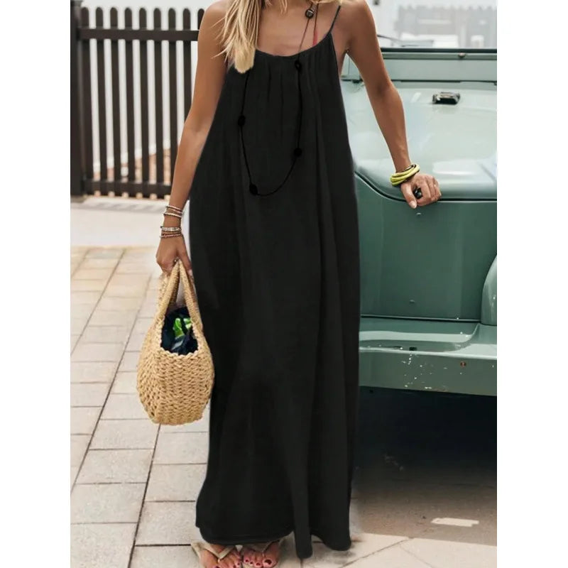 Backless Long Loose Maxi Dress