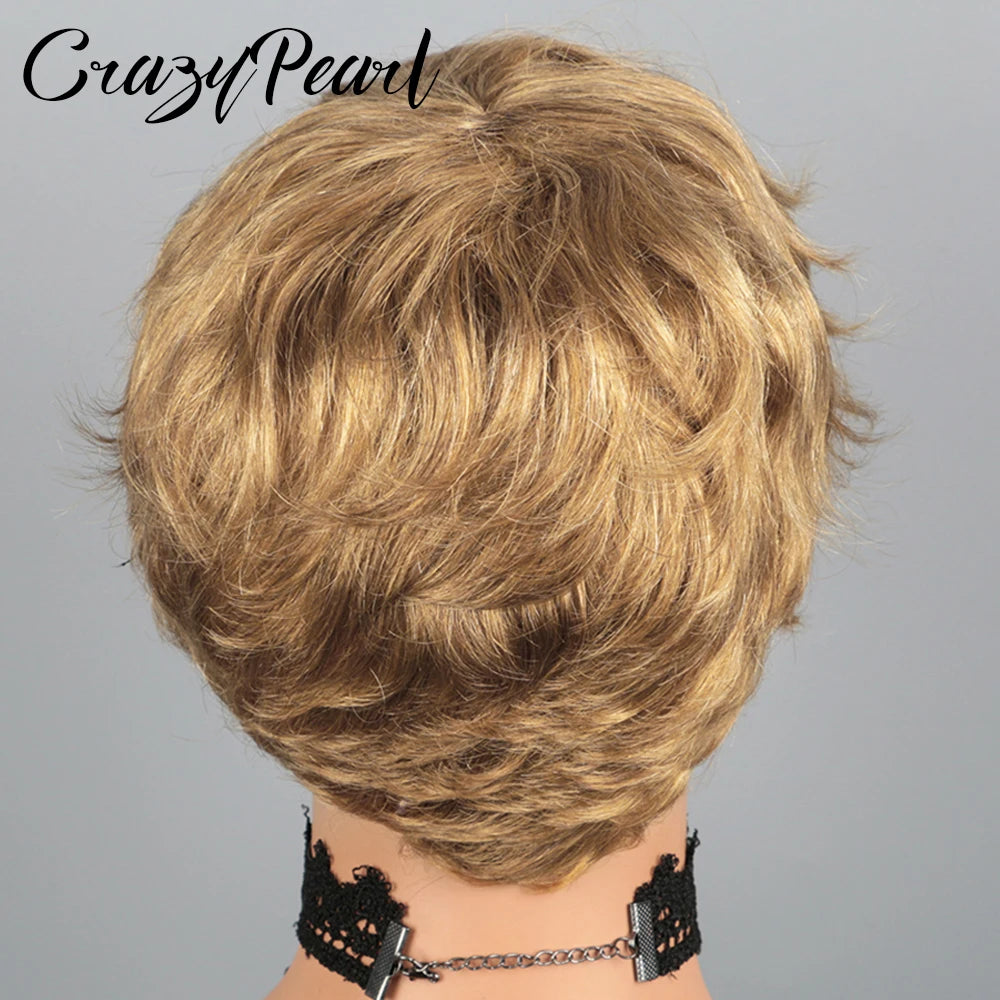 Short Pixie Cut Human Hair Wig – Glueless, 4 Colors