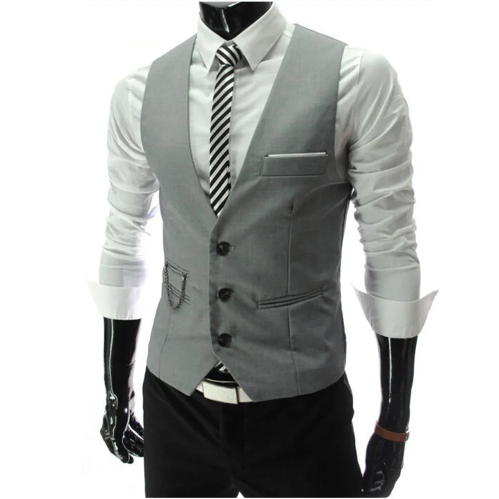 Men's Slim Fit Dress Vest Waistcoat – Sizes up to 7XL