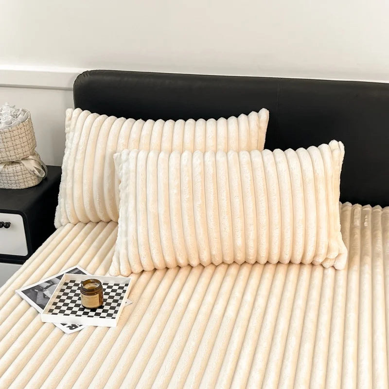 Thickened Keep Warm Autumn Winter Fitted Bed Sheet Set or Only 1 Pcs Fitted Sheets Queen Soft Thicken King Size Mattress Cover