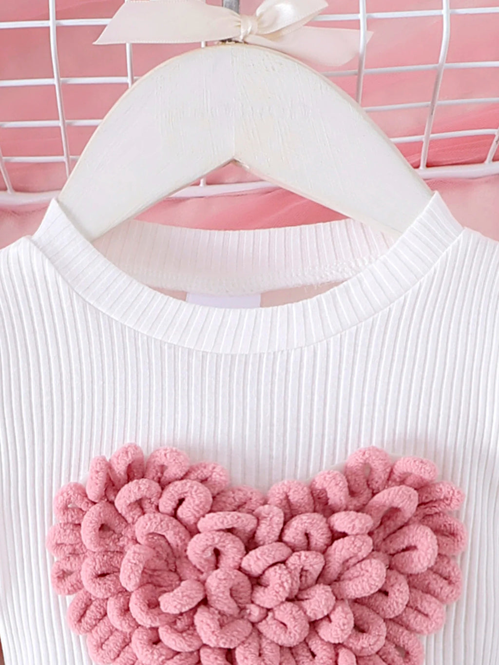 Baby Girls' Bubble Sleeve Heart Top & Skirt Set – 6M–3Y