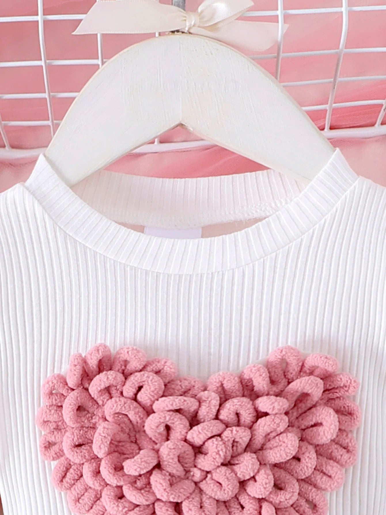 Baby Girls' Bubble Sleeve Heart Top & Skirt Set – 6M–3Y