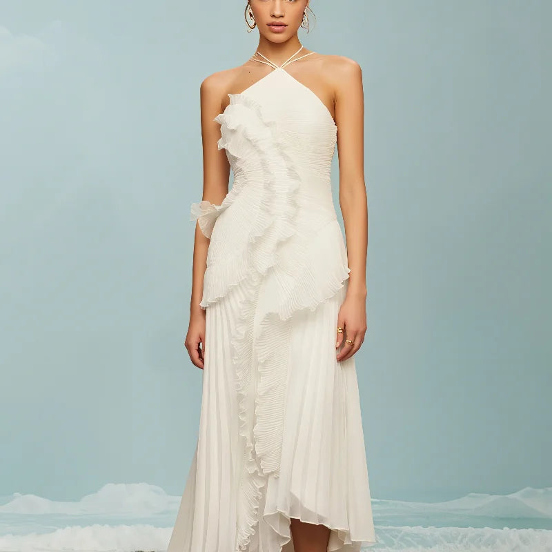 Elegant Halter A-Line Chiffon Prom Gown