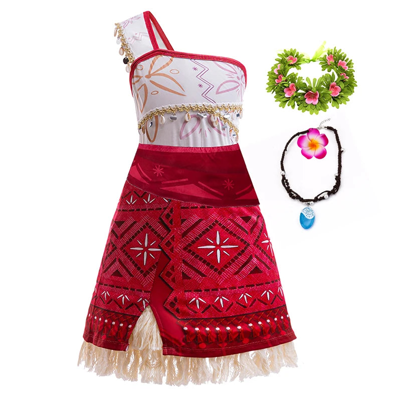 Girls' Moana 2 Princess Costume Dress – 10 Styles, 2T–12T
