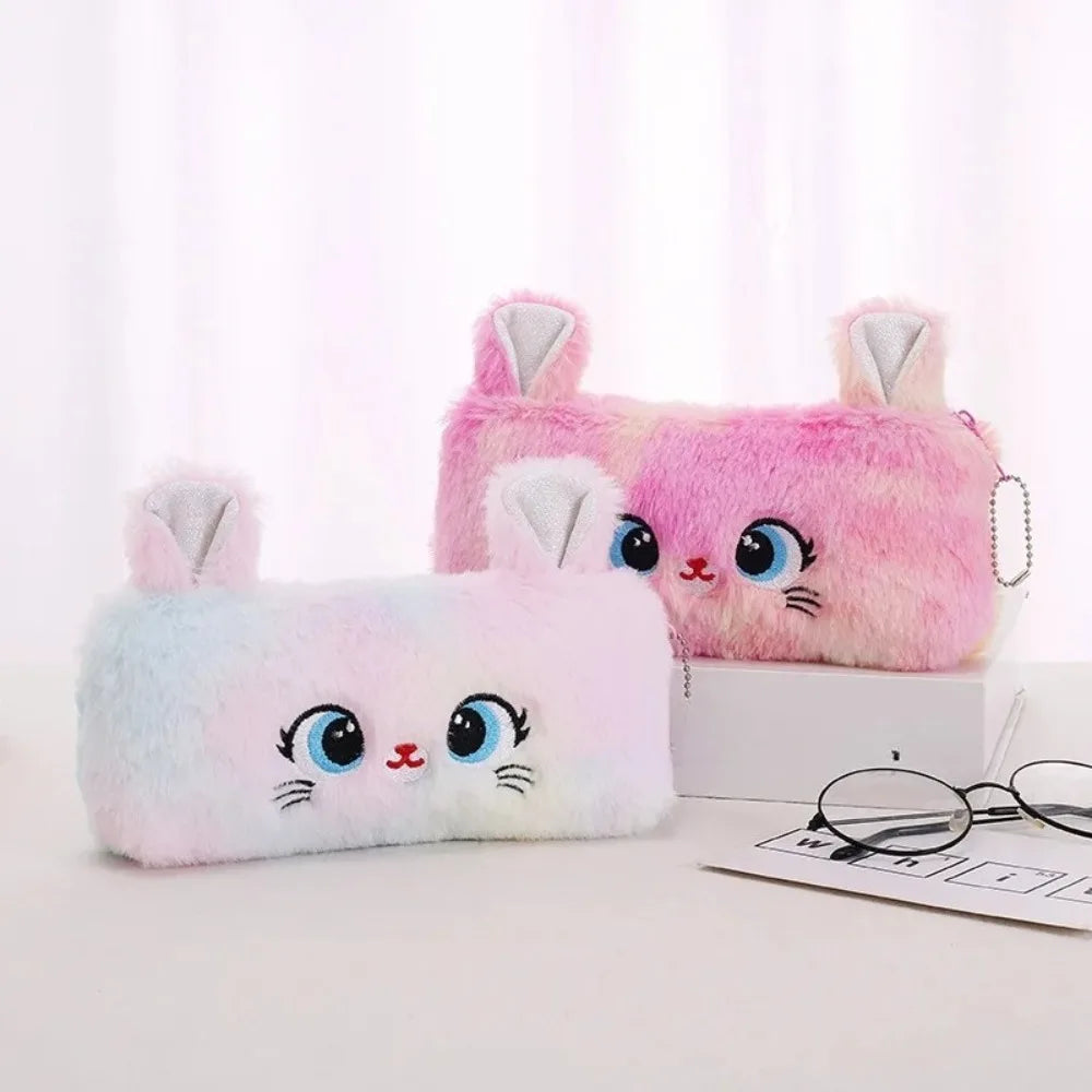 Cartoon Pencil Case Cute Cat Pencil Pouch Large Capacity Pencil Bag Stationery for Girls Kids Back to School