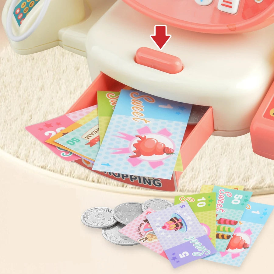 Simulation Supermarket Cash Register Set With Calculator Parent-child Interactive Play House Toy