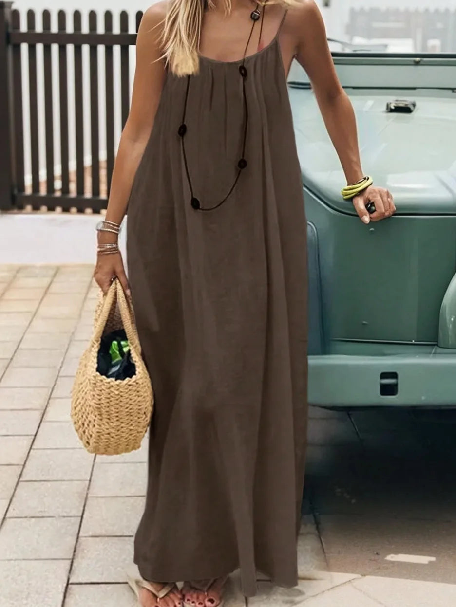 Backless Long Loose Maxi Dress