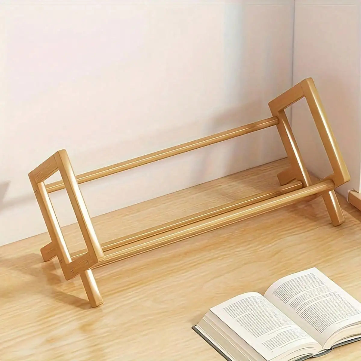 Bamboo Desktop Bookshelf – Decorative Desk Shelf