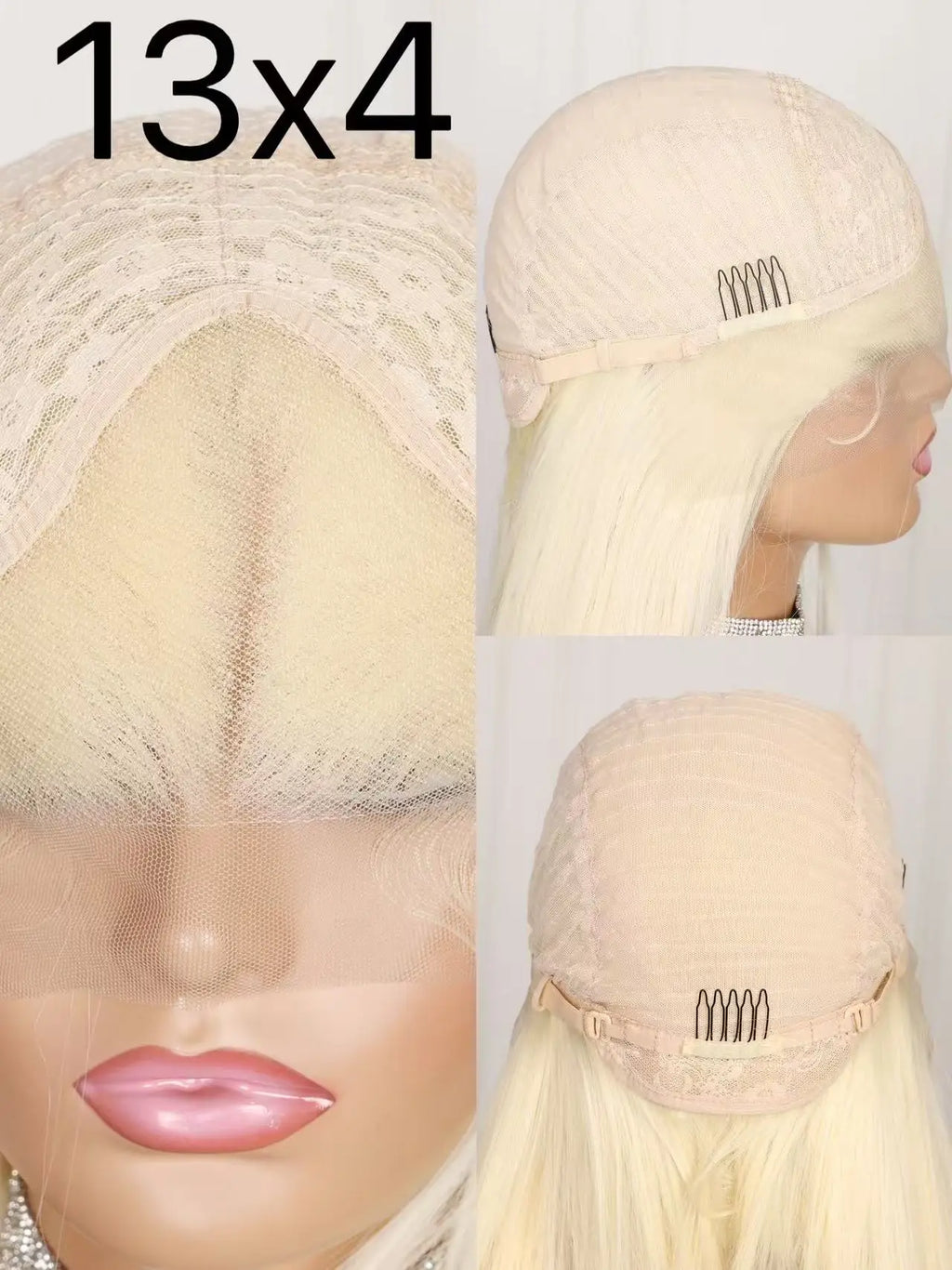 613 Honey Blonde Color Synthetic 13X4 Lace Front Wig For Black Women Straight Preplucked Bleach Knots Soft Cosplay Daily Party
