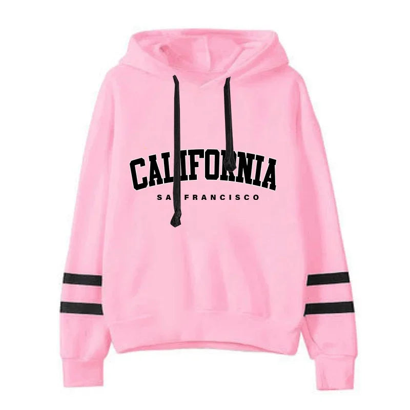 Stripe Hooded Sweatshirt & Drawstring Pants Set – S-3XL