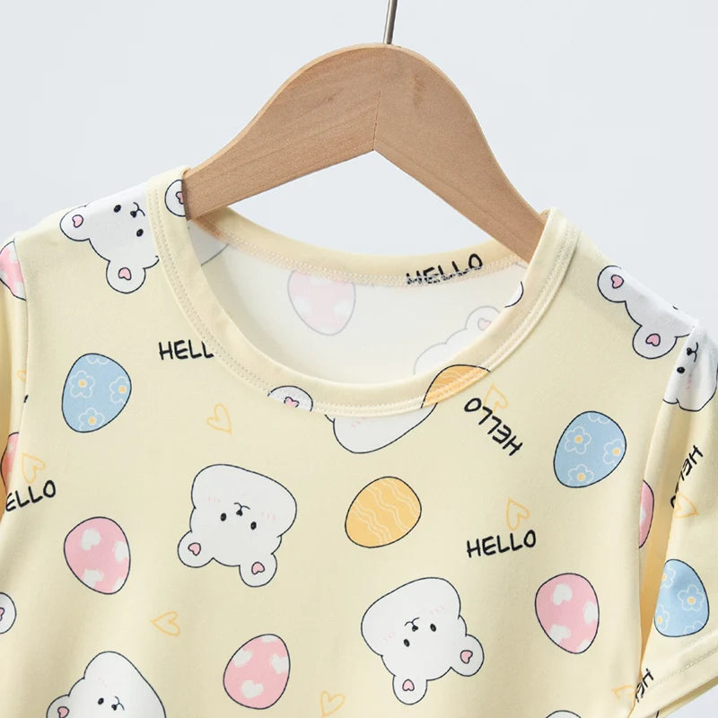 Kids' Character Print Short-Sleeve & Shorts Set – 14 Designs