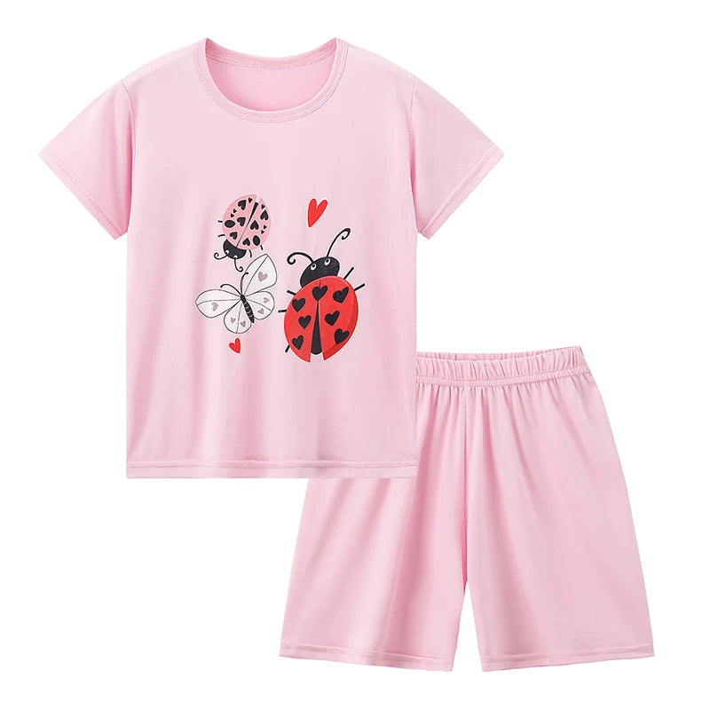 Kids' Character Print Short-Sleeve & Shorts Set – 14 Designs