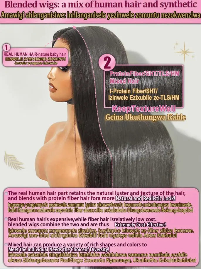 13×6 HD Lace Straight Human Hair Wig Natural Color Pre Plucked Natural Hairline Remy Hair Glueless Wig For Women