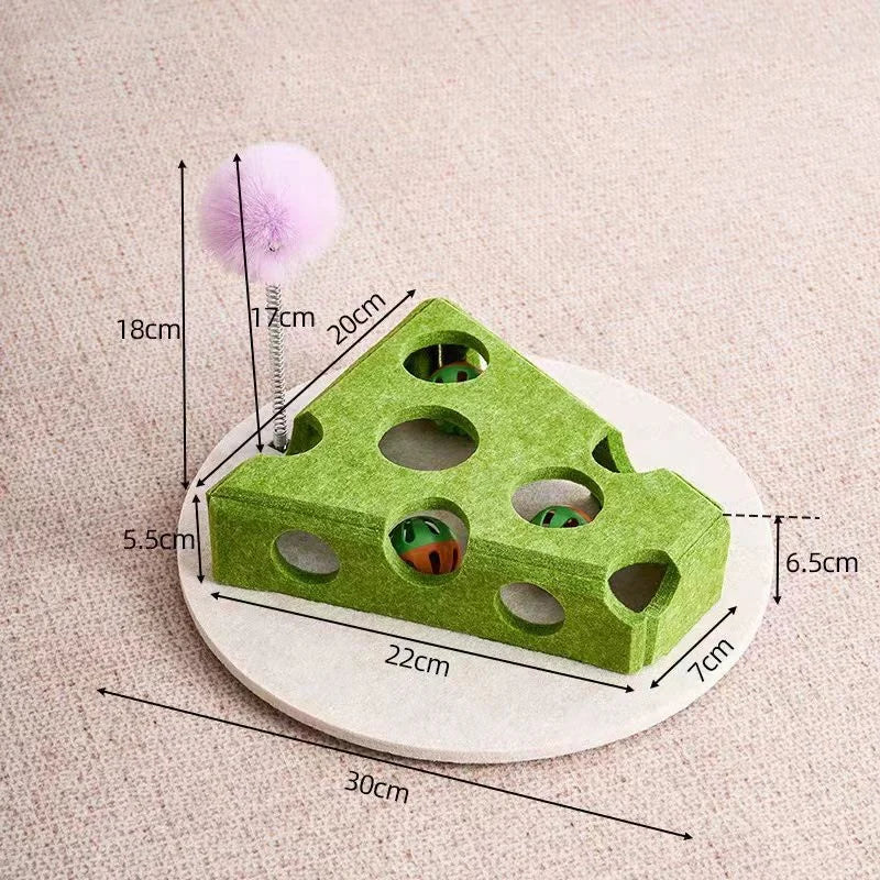 Cat Puzzle Maze Toy – Interactive Felt Box with Bell Ball for Kittens