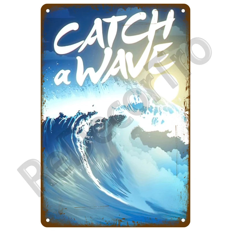 Metal Beach Bar Surf Club Tin Sign – Summer Wall Art