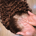Chocolate Brown 13x4 Human Hair Wigs HD Lace Human Hair Wig 34 Inch Brown Deep Curly Lace Frontal Wigs 13x4 Transparent Lace Wig