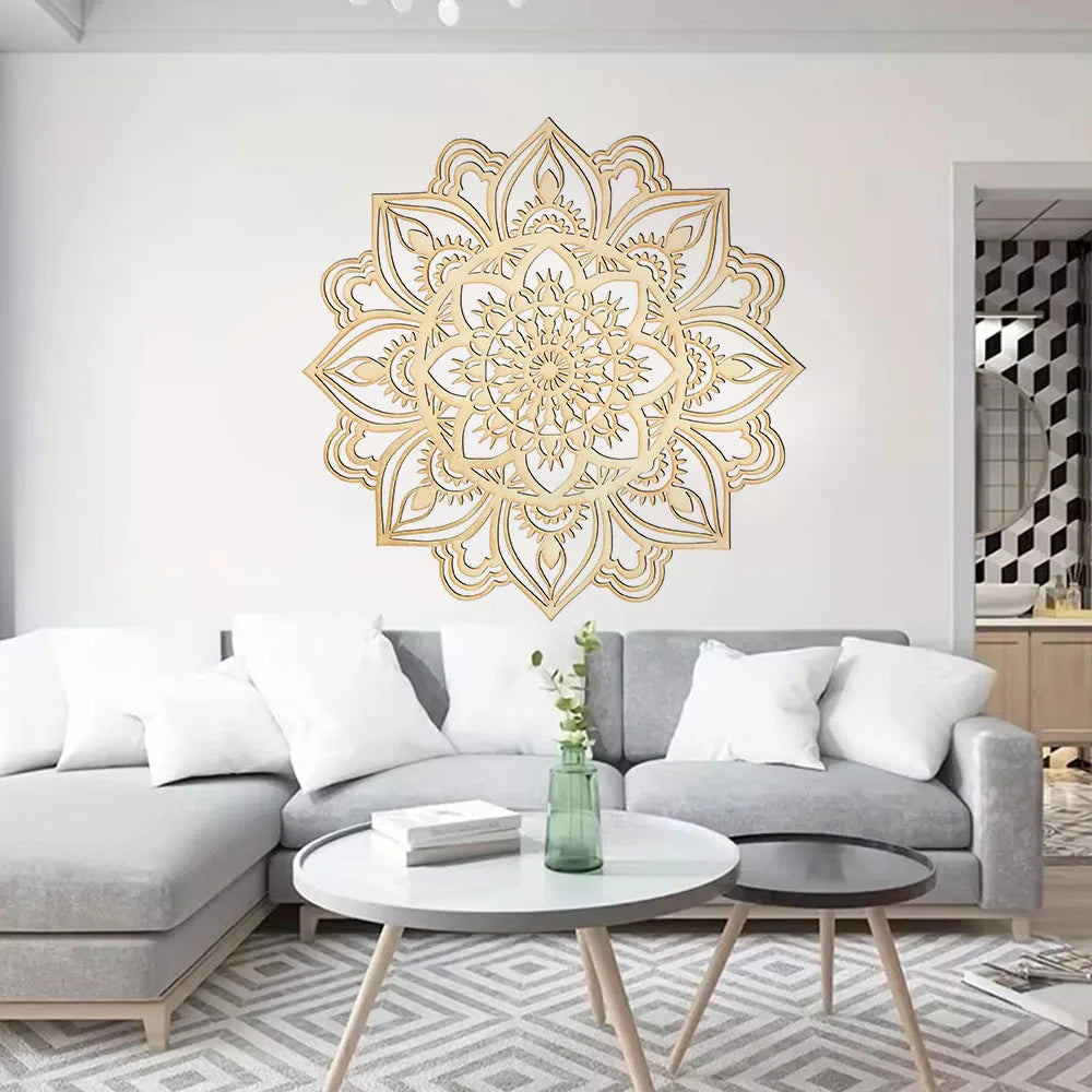 Moroccan Mandala Metal Wall Art – Boho Living Room Decor