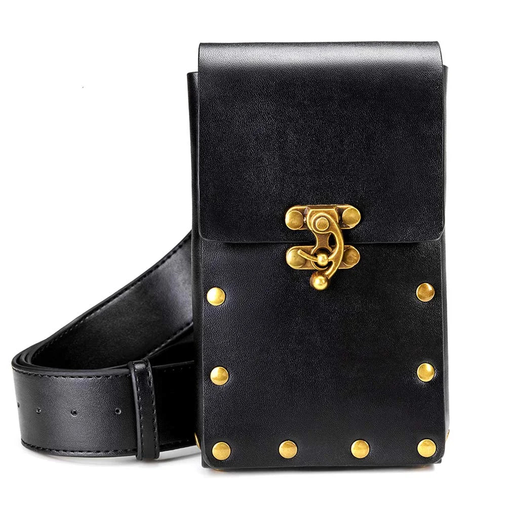 Renaissance Belt Pouch Set with 3 Leather Potion Bottles