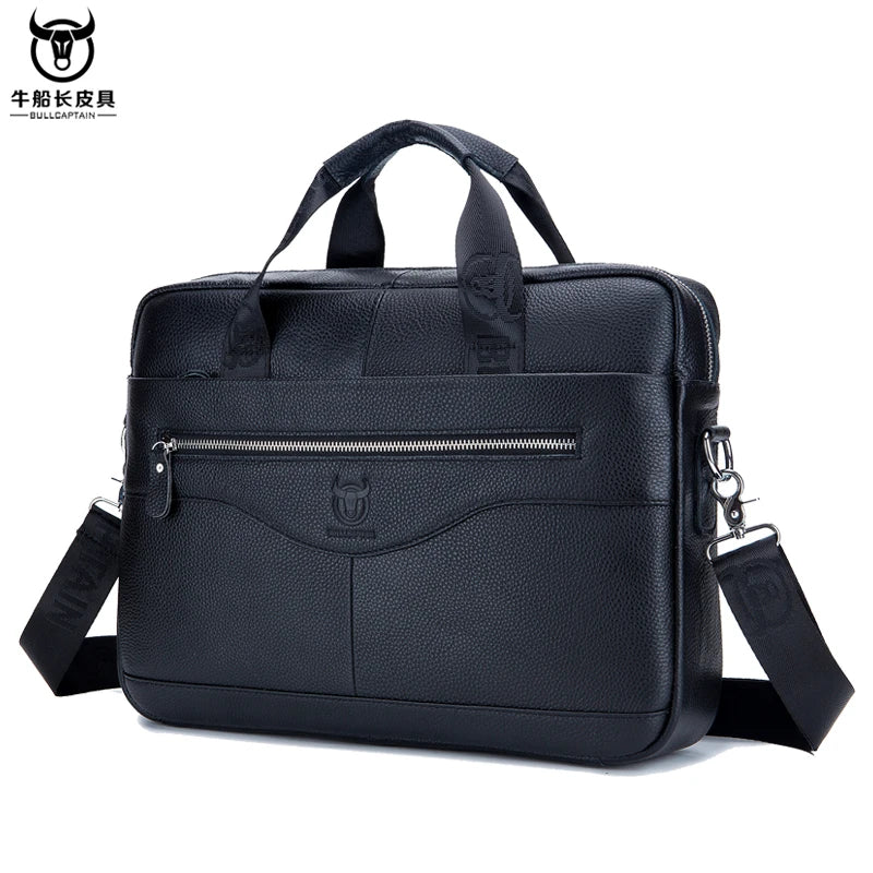 Men's Genuine Leather 14-Inch Laptop Briefcase