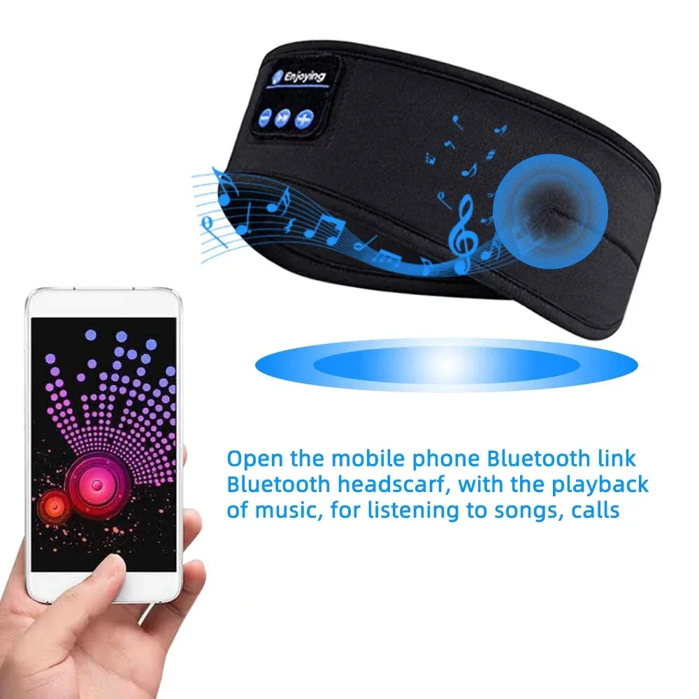 Bluetooth Earphones Sports Sleeping Headband Elastic Wireless Headphones Music Eye Mask Wireless Bluetooth Headset Headband