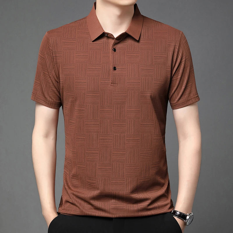 Men's Printed Business Casual Polo Shirt – 5 Colors, S–4XL