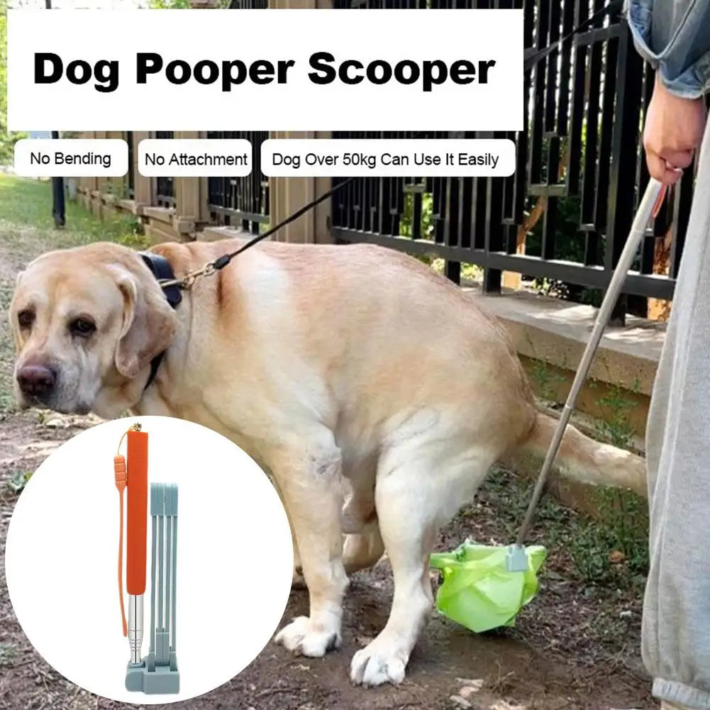 Long Handle Stainless Steel Pet Poop Scoop – Eco-Friendly Dog & Cat Waste Picker