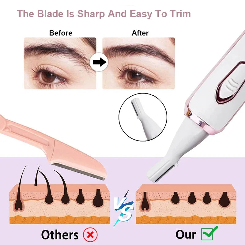 Electric Shaver For Woman Body Hair Removal Epilator Painless Cordless Trimmer Women Face Leg Bikini Razor 4 in 1 Hair Remover