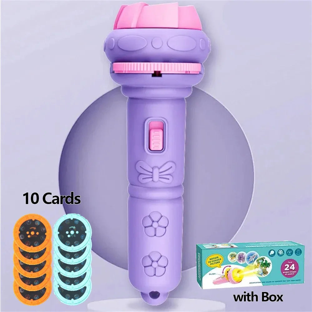 Chriyungel Kids Cartoon Projection Science Toy Flashlight