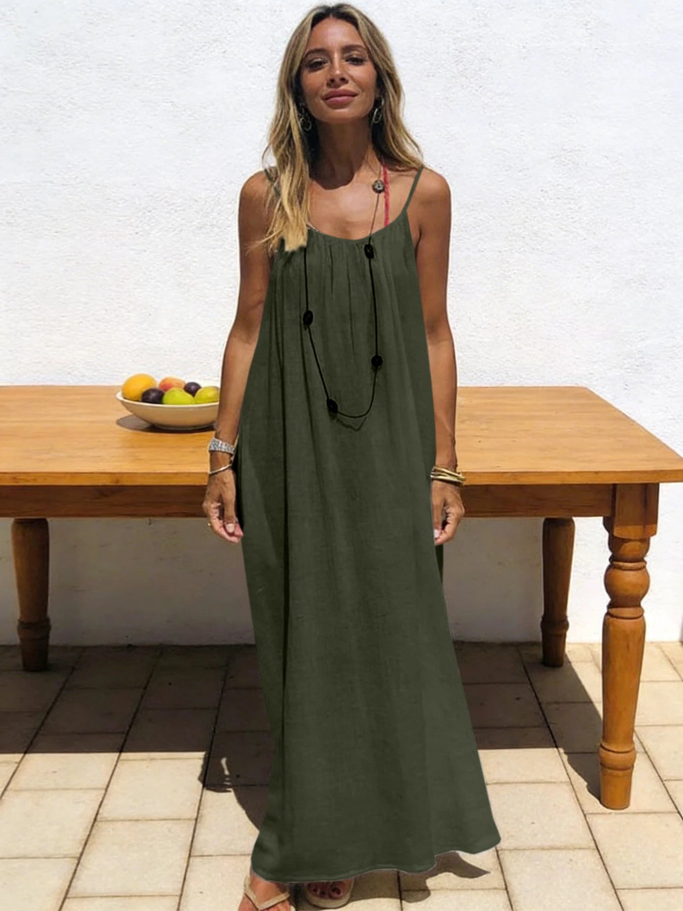 Backless Long Loose Maxi Dress