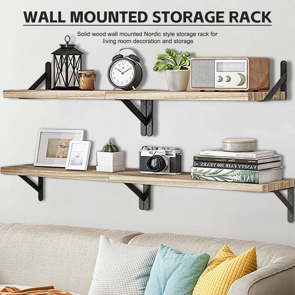 Floating Wood Wall Shelves – Mounted Display & Storage
