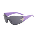 New Women's Rimless Star Decoration Integrated Y2K Hot Girl Style Hip Hop Fashion Sunglasses Beach Party Glasses Men
