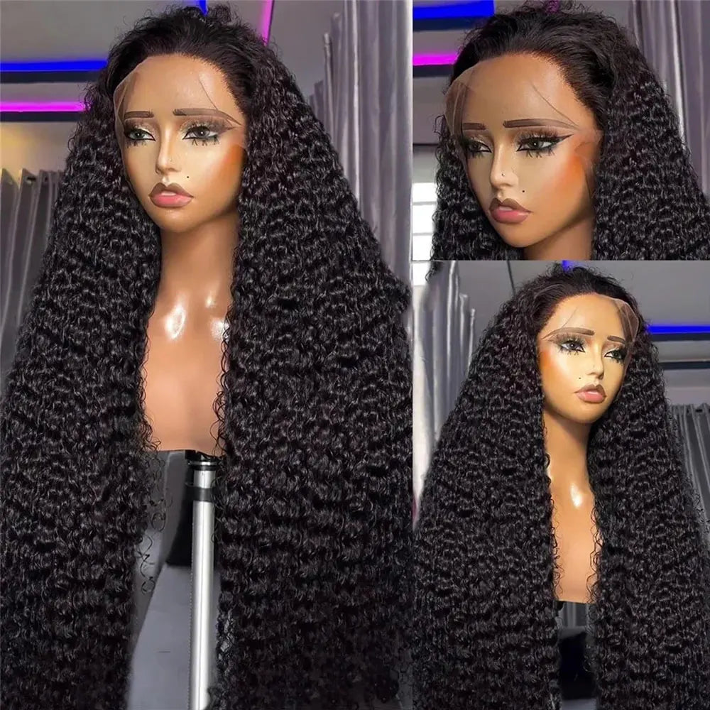 HD Transparent Jerry Curly Lace Front Human Hair Wig