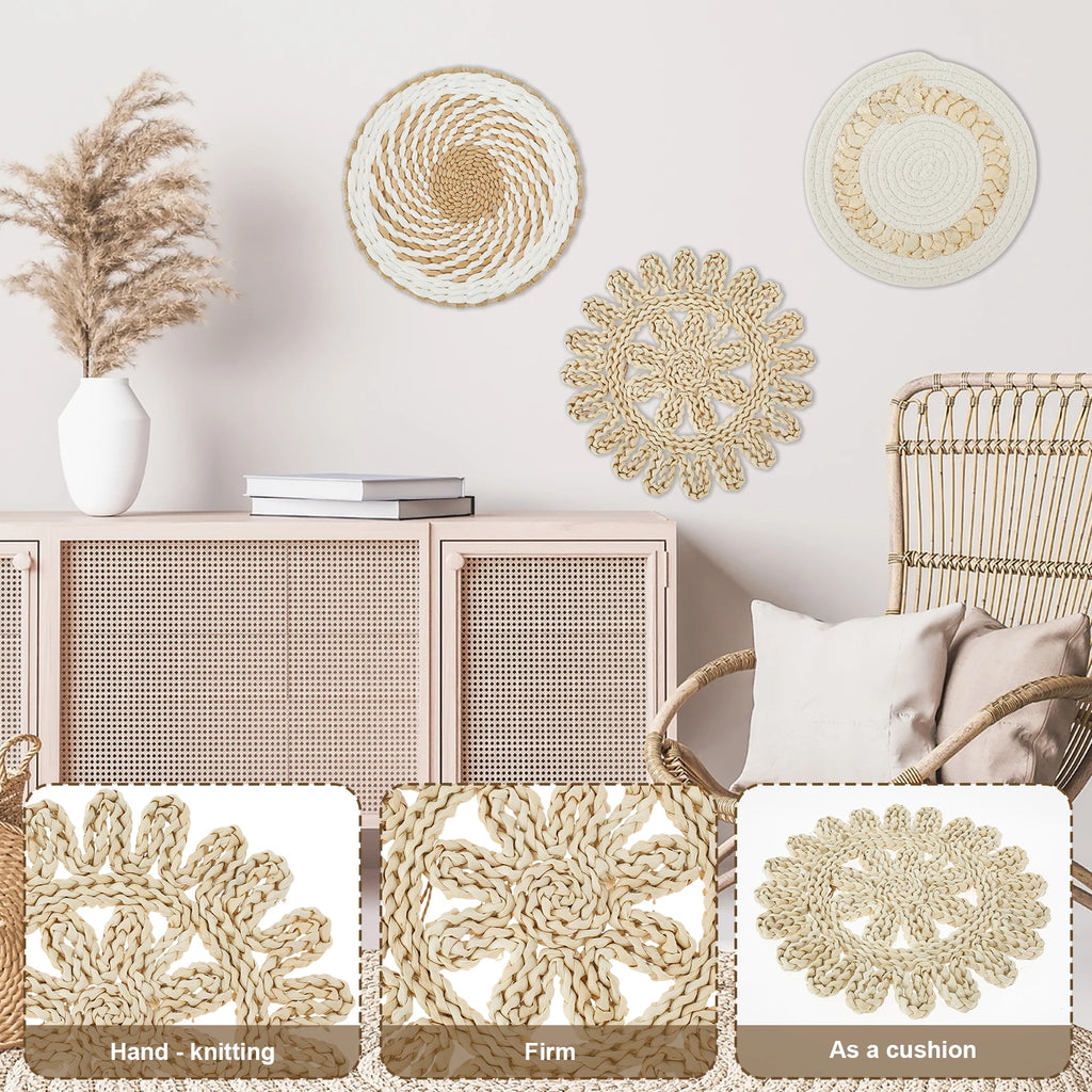 11-Piece Woven Rattan Wall Basket Decor Set