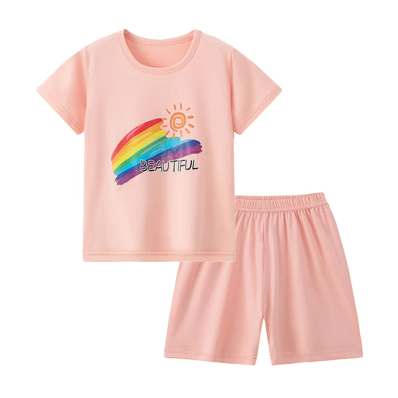 Kids' Character Print Short-Sleeve & Shorts Set – 14 Designs