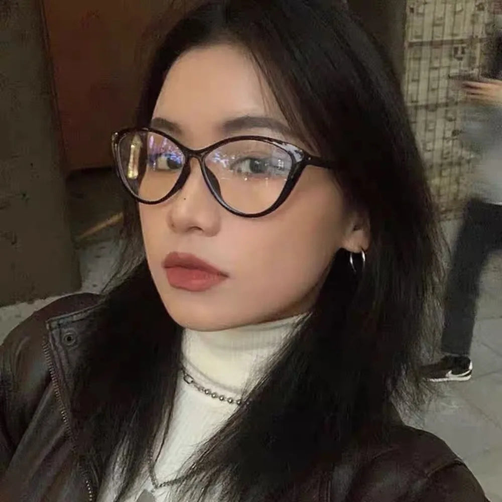 Cat Eye Anti Radiation Glasses For Women/Men Replaceable Lens