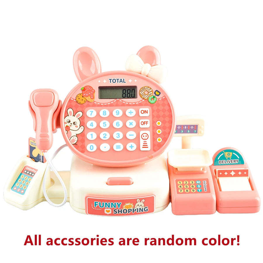 Simulation Supermarket Cash Register Set With Calculator Parent-child Interactive Play House Toy
