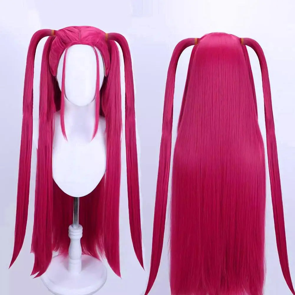 NEW Cosplay Purple/Pink Long Braid With Side Ponytail Integrated Tiger Mouth Clamp Children's Wig Halloween Costume Party Anime