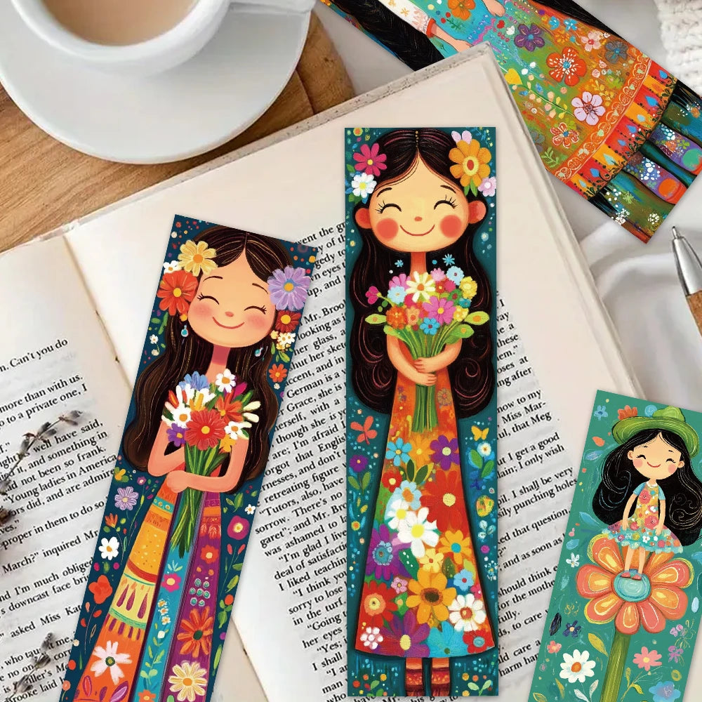 32pcs Cute Girl Bookmarks – Mixed Colors, Gift-Ready