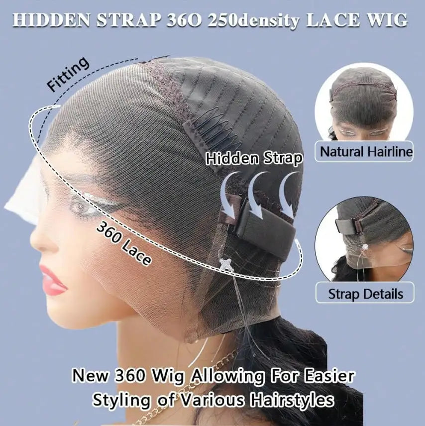 13×6 HD Lace Straight Human Hair Wig Natural Color Pre Plucked Natural Hairline Remy Hair Glueless Wig For Women