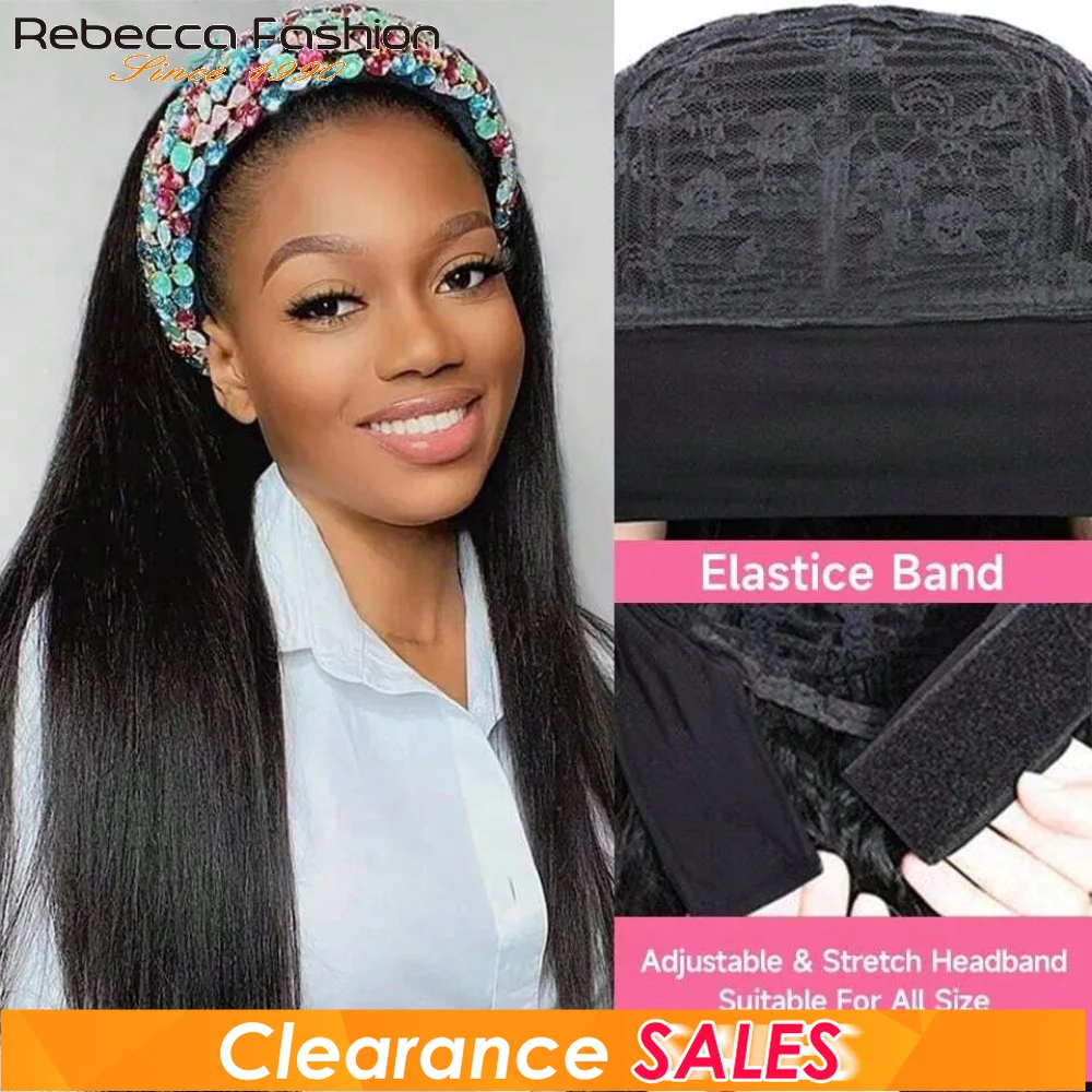 Straight Human Hair Headband Wig