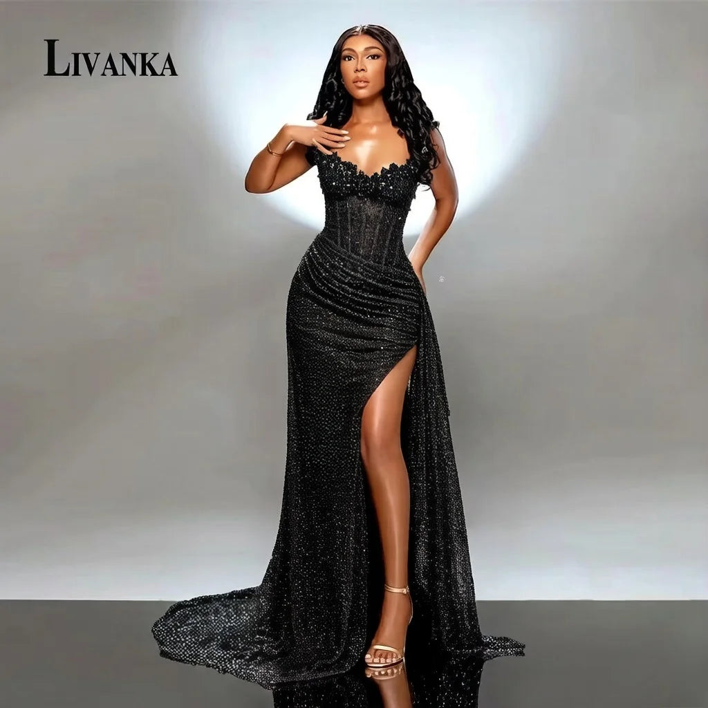 Sweetheart Mermaid Evening Gown – Beaded Floor-Length