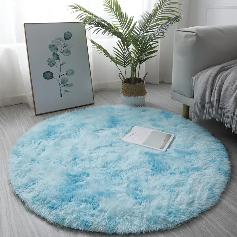 Super Soft Plush Round Rug – Fluffy Pile Floor Mat