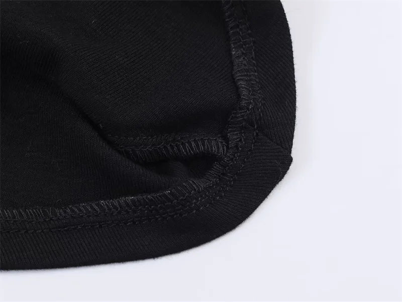 Black Asymmetrical High-Neck Draped Sleeve Top