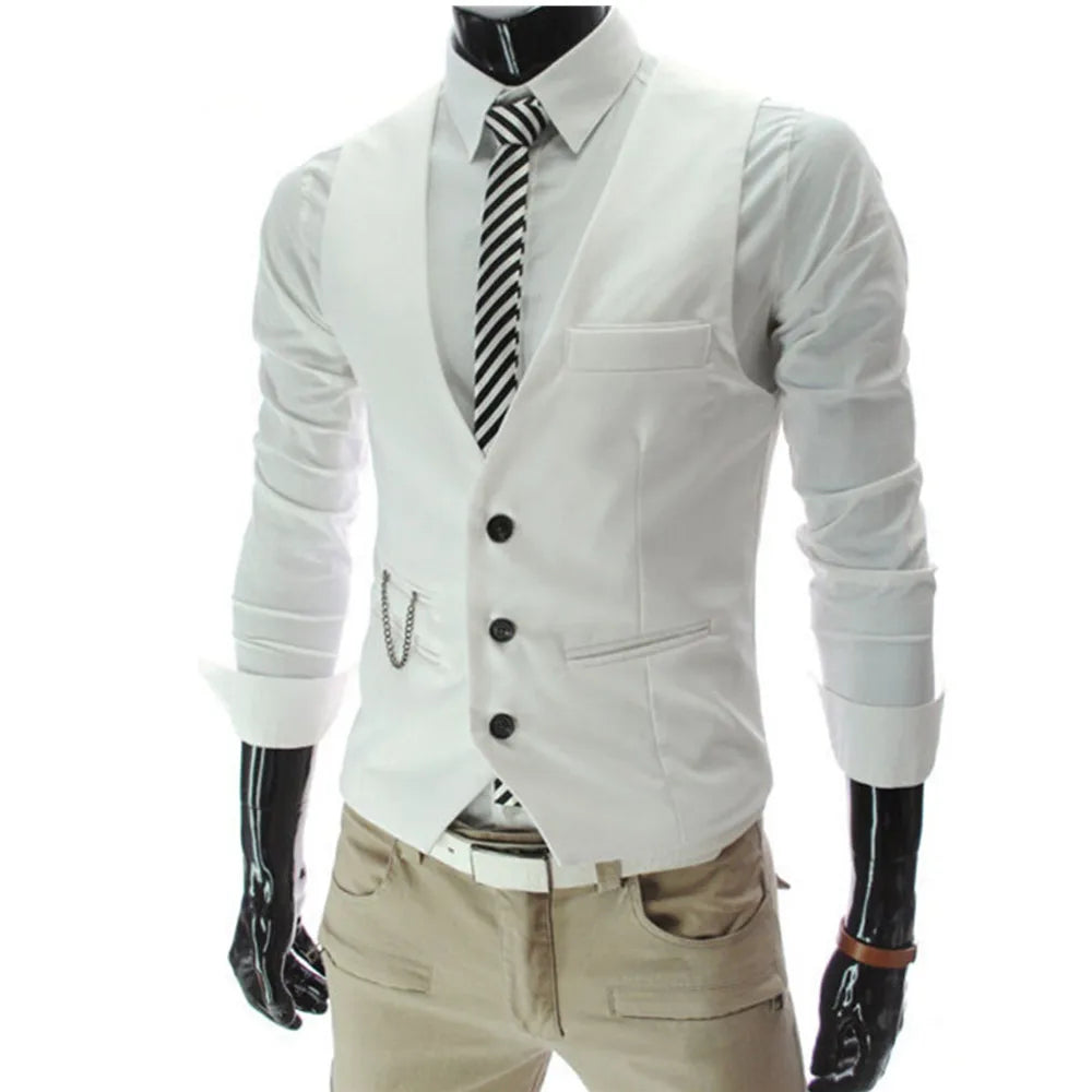 Men's Slim Fit Dress Vest Waistcoat – Sizes up to 7XL