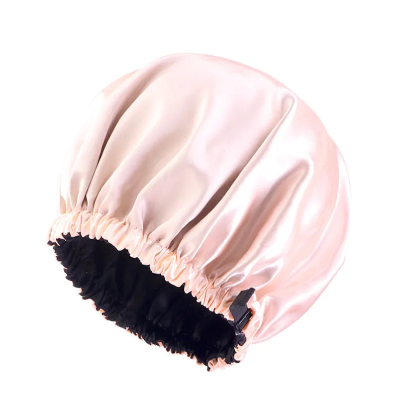Satin Bonnet For Sleeping Adjustable Silk Bonnet For Curly Hair Bonnets Double Layer Large Satin Lined Sleep Cap For Women