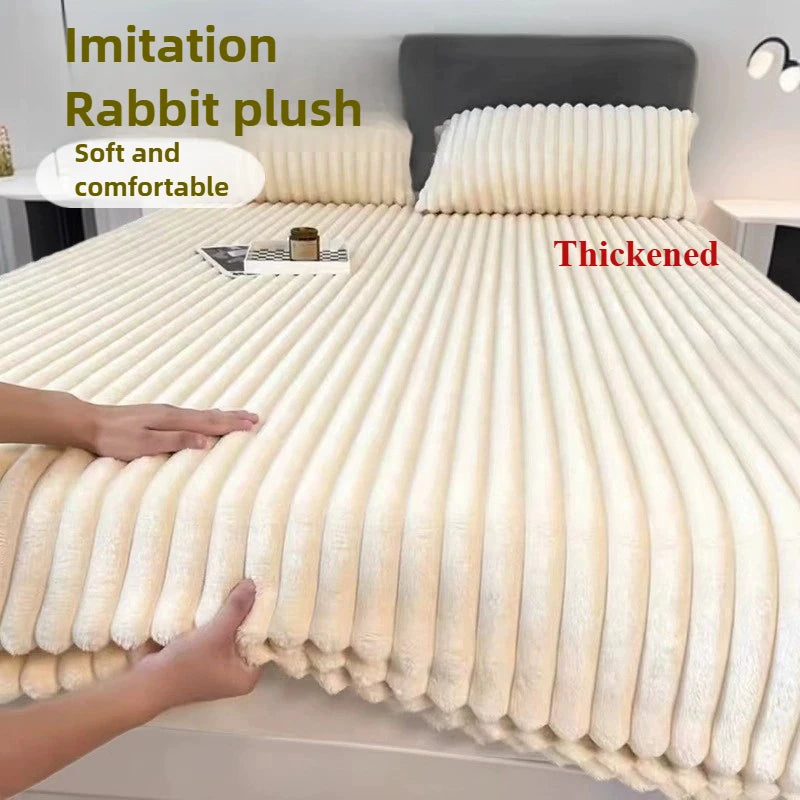 Thickened Keep Warm Autumn Winter Fitted Bed Sheet Set or Only 1 Pcs Fitted Sheets Queen Soft Thicken King Size Mattress Cover