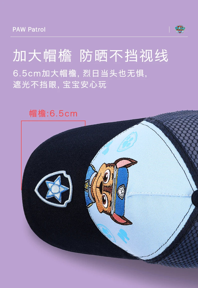 Original Paw Patrol Peaked Cap Hat Anime Peripherals Tv Movies Chase Marshall Skye Figures Print Baseball Cap Kids Birthday Gift