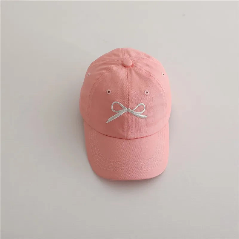 Fashion Children Embroidery Bow Baseball Hats Kids Accessories Boy Girl Vacation Sunscreen Hat Cotton Baby Adjustable Casual Cap