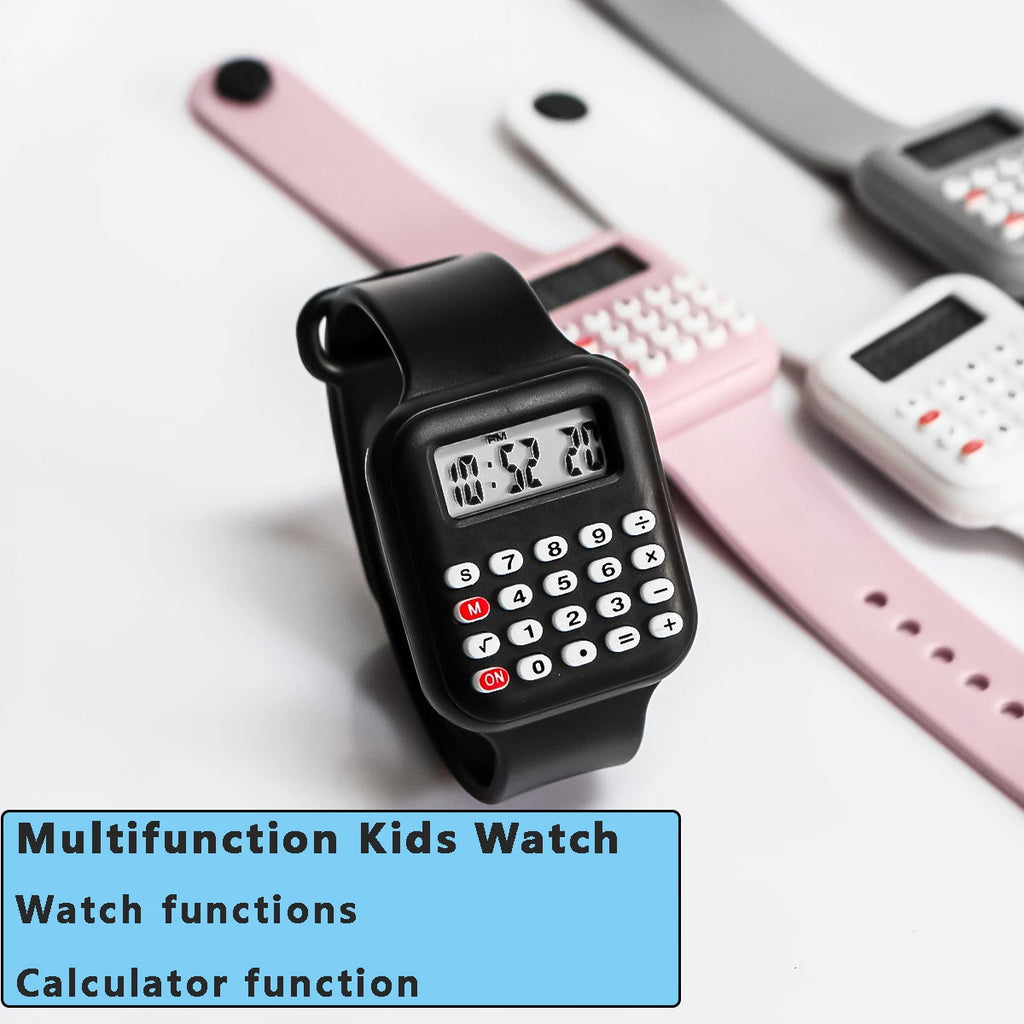Creative Calculator Watch Cartoon LED Digital Kids Watch Fashion Sports Electronic Watch for Boys Girls Kids Student Gift Clock