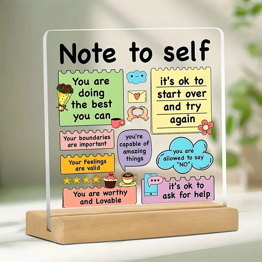 Acrylic Positive Affirmation Sign – Self-Love Desk Decor